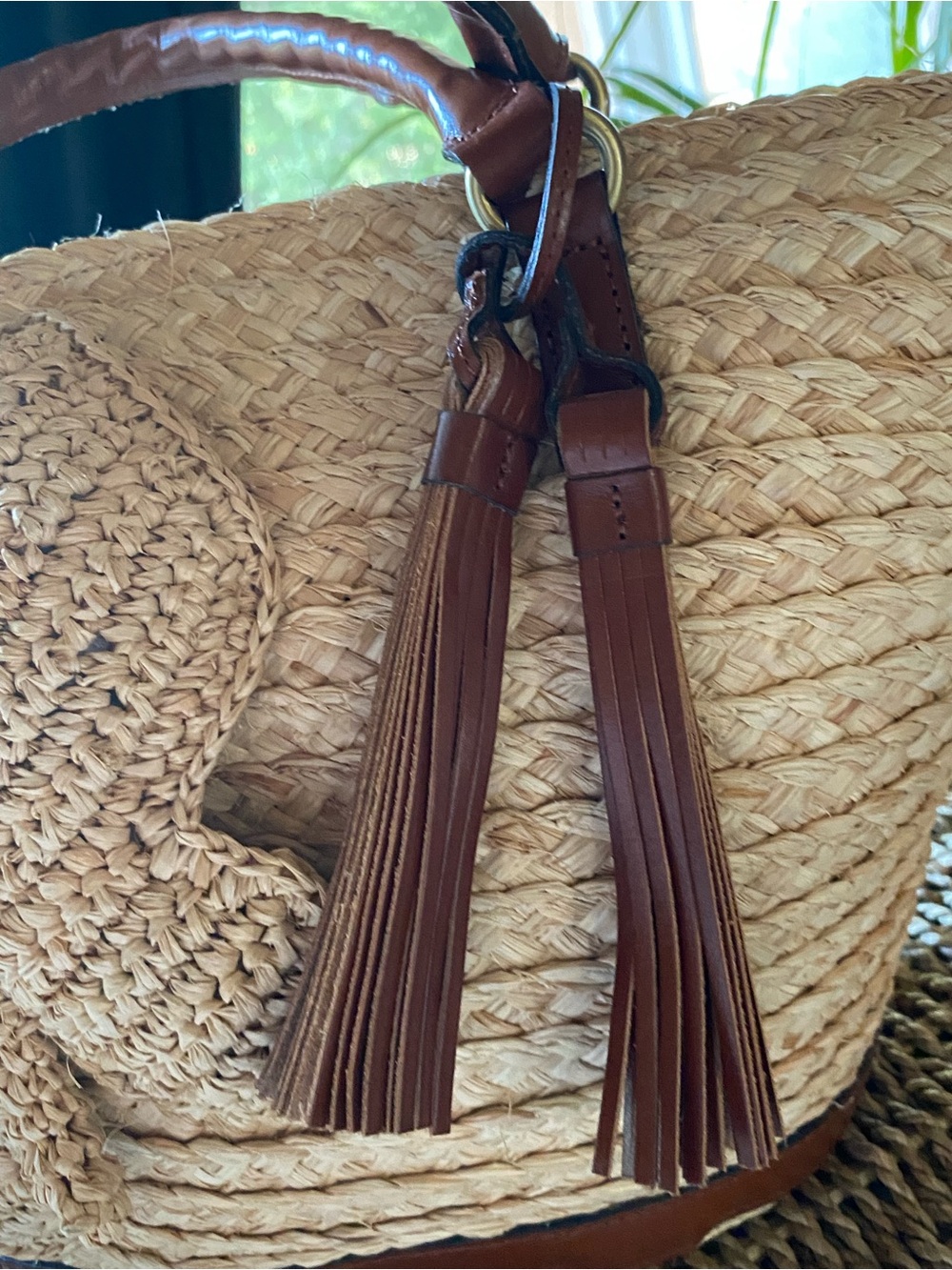 Patricia Nash Mariposa Butterfly Woven Tote Brown Leather Tassel Boho Bag - Picture 4 of 10